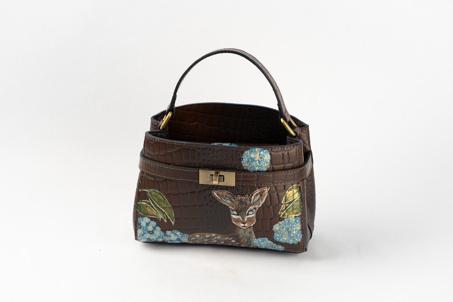 Classic bag Brown and Dark Blue - الصورة 2